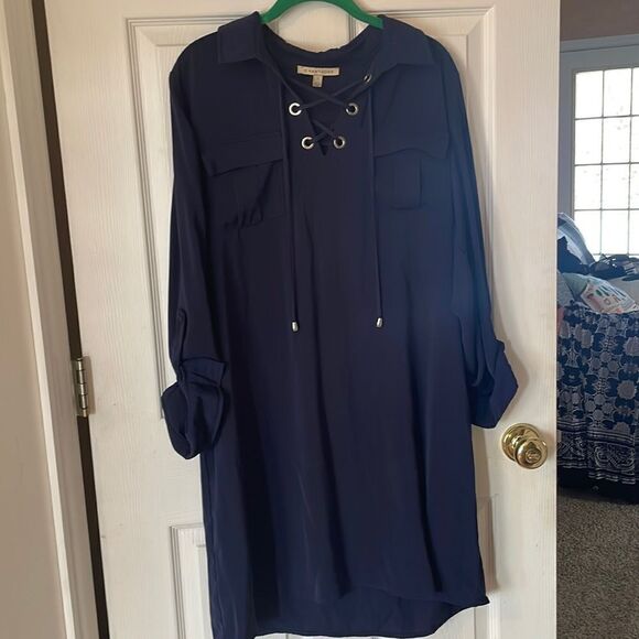 Navy shirt dress  - Picture 1 of 4